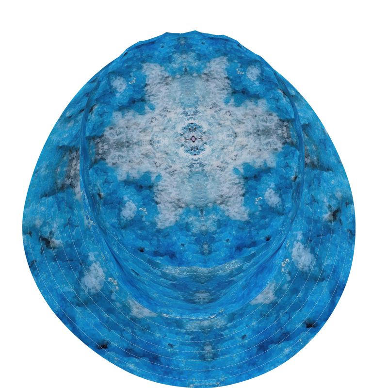 Bucket Hat: Hyalite Opal, Rare Blue, Chalk Mine, Spruce Pine, North Carolina, USA, Original Color