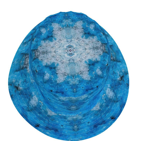 Bucket Hat: Hyalite Opal, Rare Blue, Chalk Mine, Spruce Pine, North Carolina, USA, Original Color