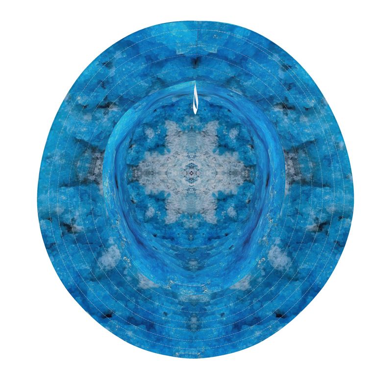 Bucket Hat: Hyalite Opal, Rare Blue, Chalk Mine, Spruce Pine, North Carolina, USA, Original Color