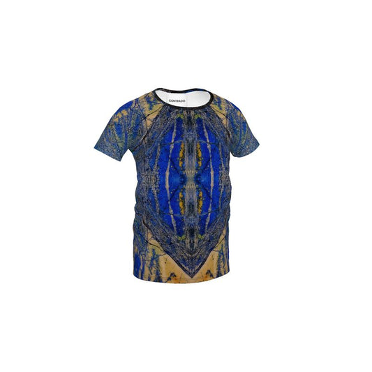T-Shirt: Azurite, with Malachite, Siberia, Russia,  Original Color