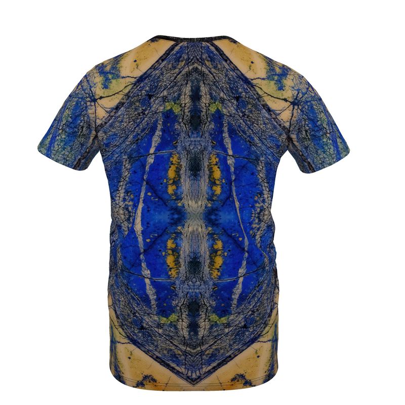 T-Shirt: Azurite, with Malachite, Siberia, Russia,  Original Color