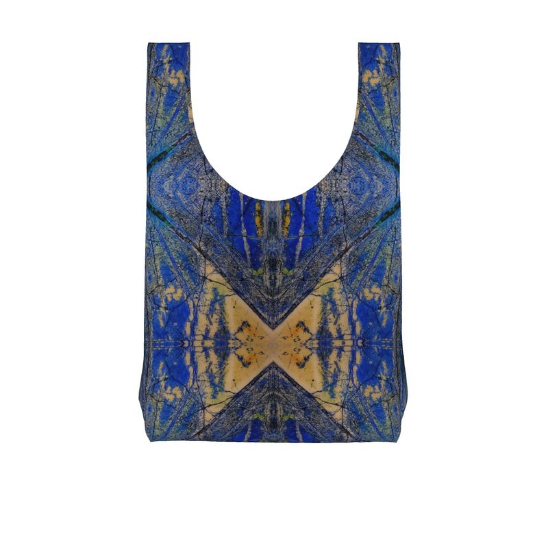 Parachute Shopping Bag: Azurite, with Malachite, Siberia, Russia, Original Color