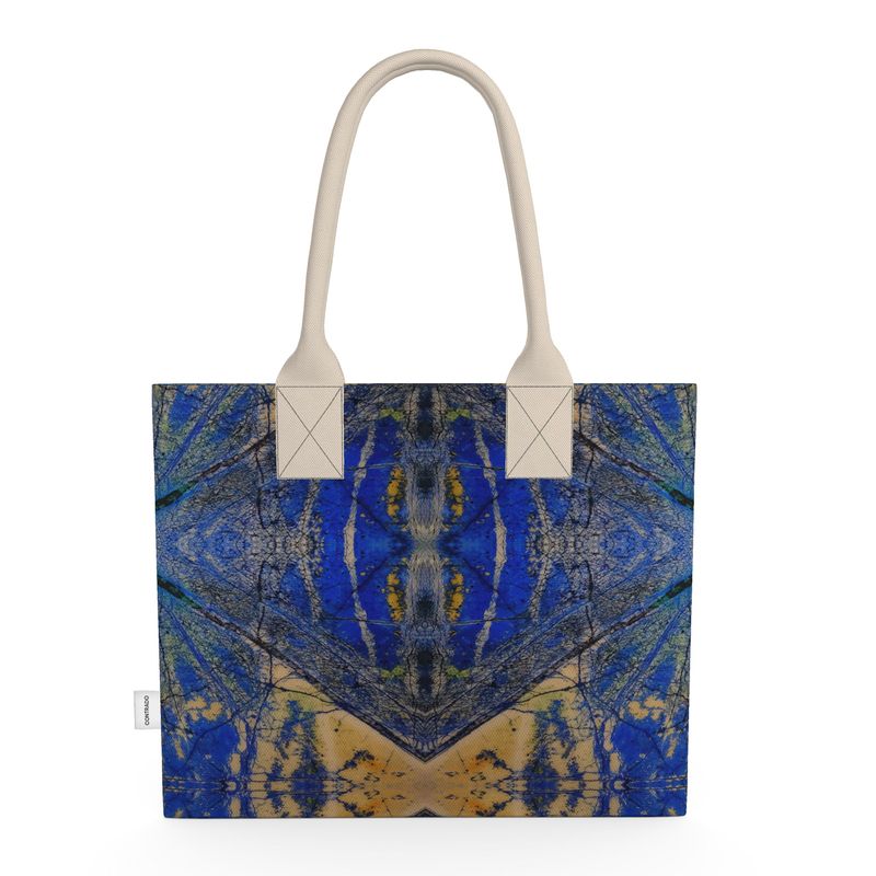 Tote Bag: Azurite, with Malachite, Siberia, Russia, Original Color