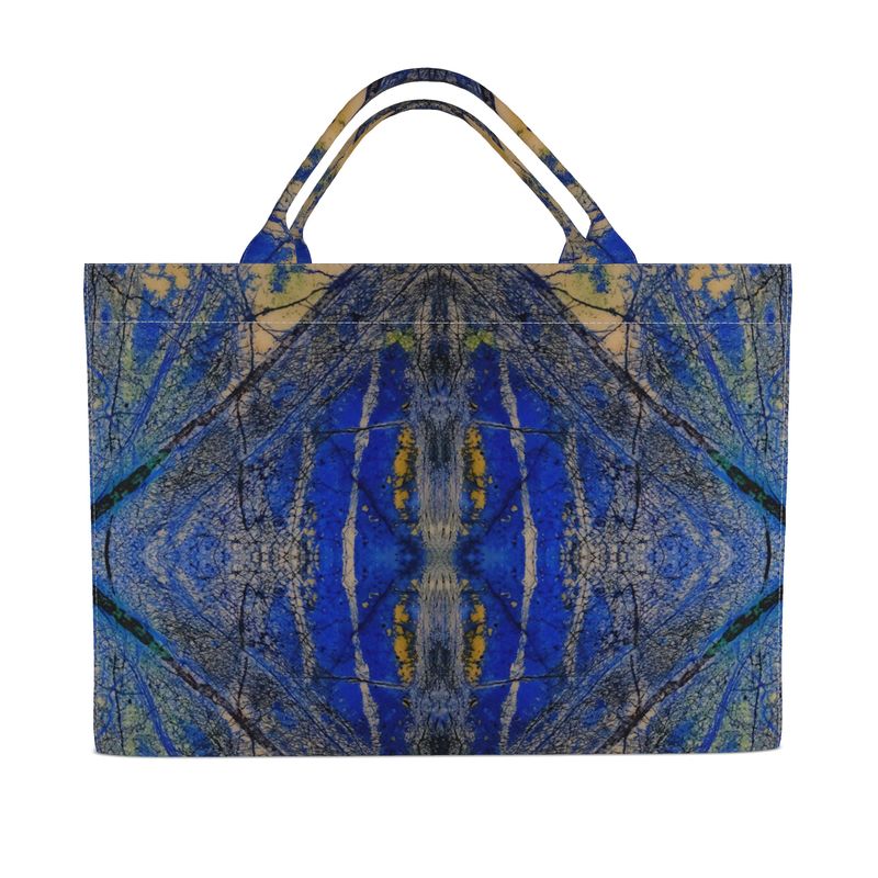 Tote Bag: Azurite, with Malachite, Siberia, Russia, Original Color