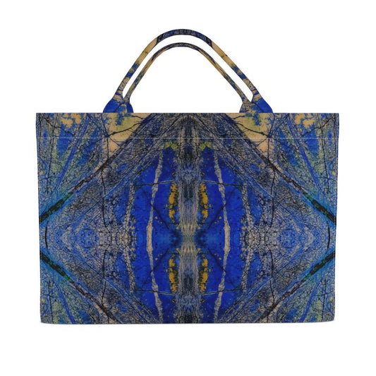 Tote Bag: Azurite, with Malachite, Siberia, Russia, Original Color