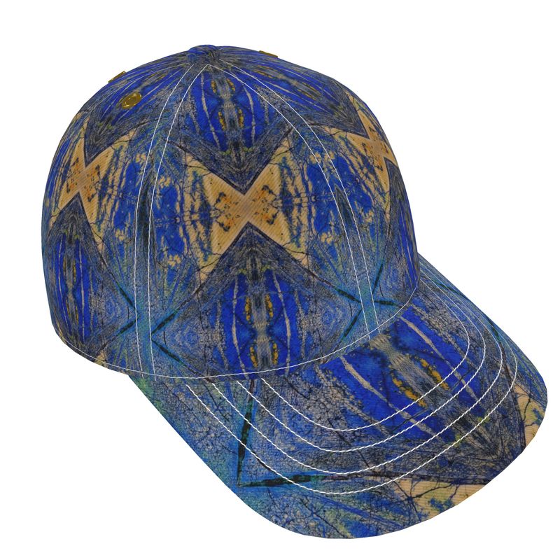 Baseball Cap: Azurite, with Malachite, Siberia, Russia, ORIGINAL COLOR