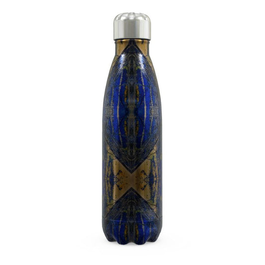 Stainless Steel Thermal Bottle: Azurite, with Malachite, Siberia, Russia, ORIGINAL COLOR