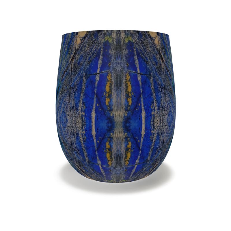 Water Glass: Azurite, with Malachite, Siberia, Russia, ORIGINAL COLOR
