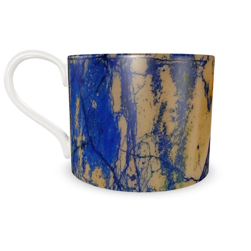 Cup and Saucer: Azurite, with Malachite, Siberia, Russia, ORIGINAL COLOR