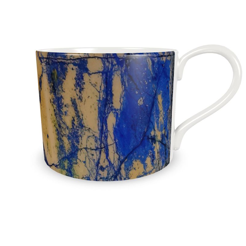 Cup and Saucer: Azurite, with Malachite, Siberia, Russia, ORIGINAL COLOR