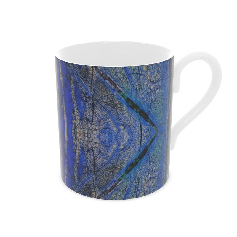 Bone China Mug: Azurite, with Malachite, Siberia, Russia, ORIGINAL COLOR
