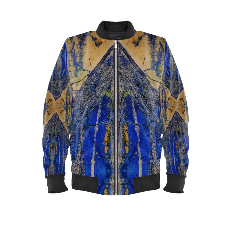 Mens Bomber Jacket: Azurite and Malachite, Siberia, Russia