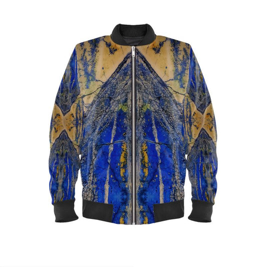 Mens Bomber Jacket: Azurite and Malachite, Siberia, Russia