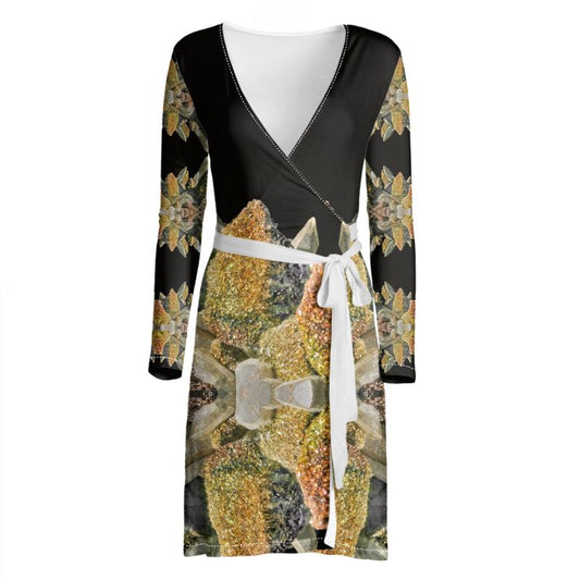 Wrap Dress: Calcite with Irridescent Marcasite, Brushy Creek, Viburnum Trend, Missouri, USA, Neal Pfaff, Original Color