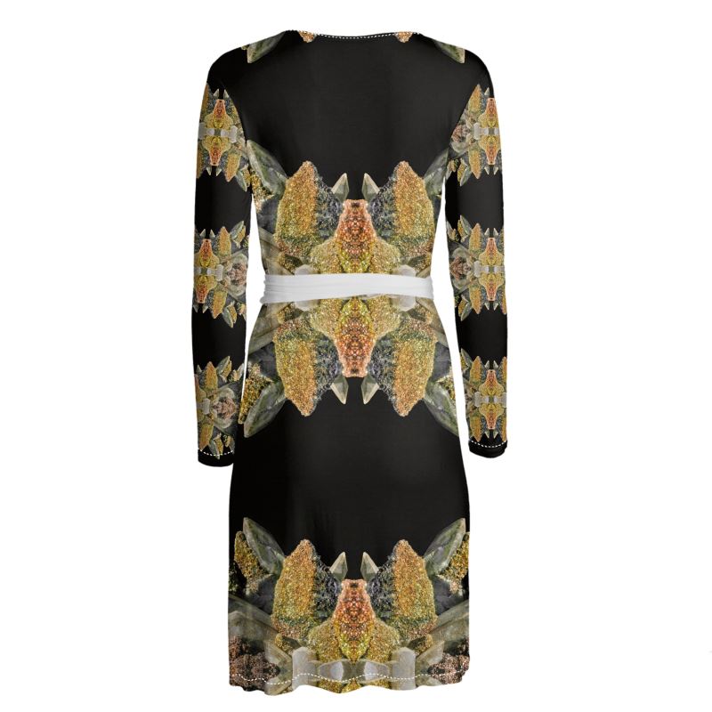 Wrap Dress: Calcite with Irridescent Marcasite, Brushy Creek, Viburnum Trend, Missouri, USA, Neal Pfaff, Original Color