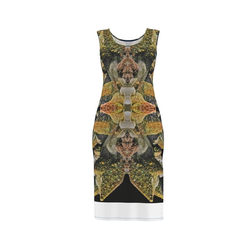Bodycon Dress: Halter Dress: Calcite with Irridescent Marcasite, Brushy Creek, Viburnum Trend, Missouri, USA, Neal Pfaff, Original Color
