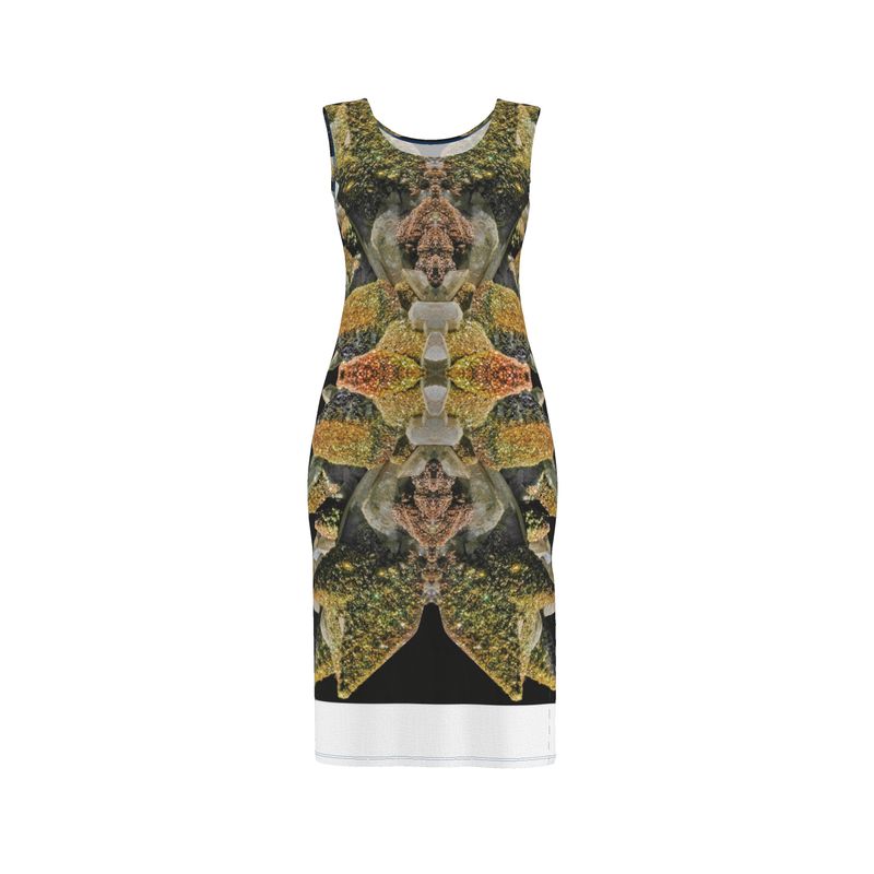 Bodycon Dress: Halter Dress: Calcite with Irridescent Marcasite, Brushy Creek, Viburnum Trend, Missouri, USA, Neal Pfaff, Original Color