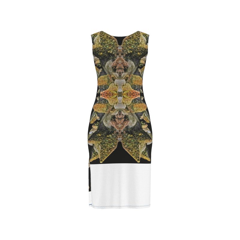 Bodycon Dress: Halter Dress: Calcite with Irridescent Marcasite, Brushy Creek, Viburnum Trend, Missouri, USA, Neal Pfaff, Original Color