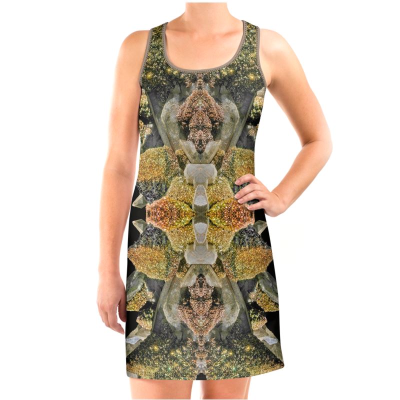 Halter Dress: Calcite with Irridescent Marcasite, Brushy Creek, Viburnum Trend, Missouri, USA, Neal Pfaff, Original Color