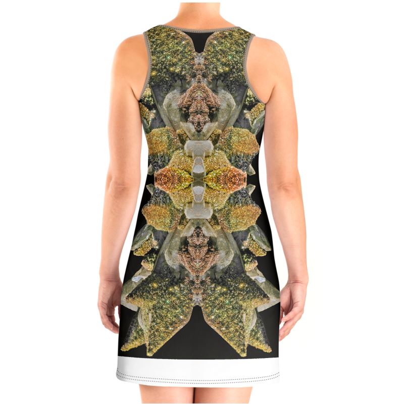 Halter Dress: Calcite with Irridescent Marcasite, Brushy Creek, Viburnum Trend, Missouri, USA, Neal Pfaff, Original Color