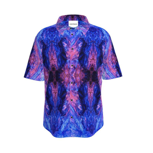 Mens Short Sleeve Shirt: KYANITE, Fluorescent, Black Mt. , North Carolina, USA, EX Hatley, Original Color Version 1