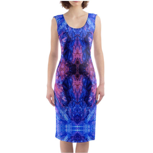 Bodycon Dress: KYANITE, Fluorescent, Black Mt. , North Carolina, USA, EX Hatley, Original Color Version 1