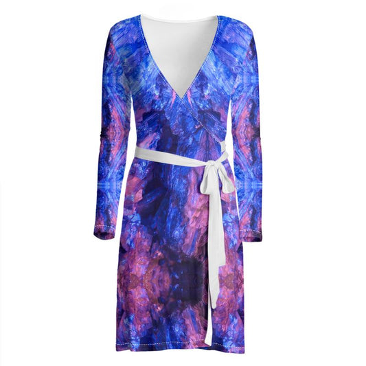 Wrap Dress: KYANITE, Fluorescent, Black Mt. , North Carolina, USA, EX Hatley, Original Color Version 1