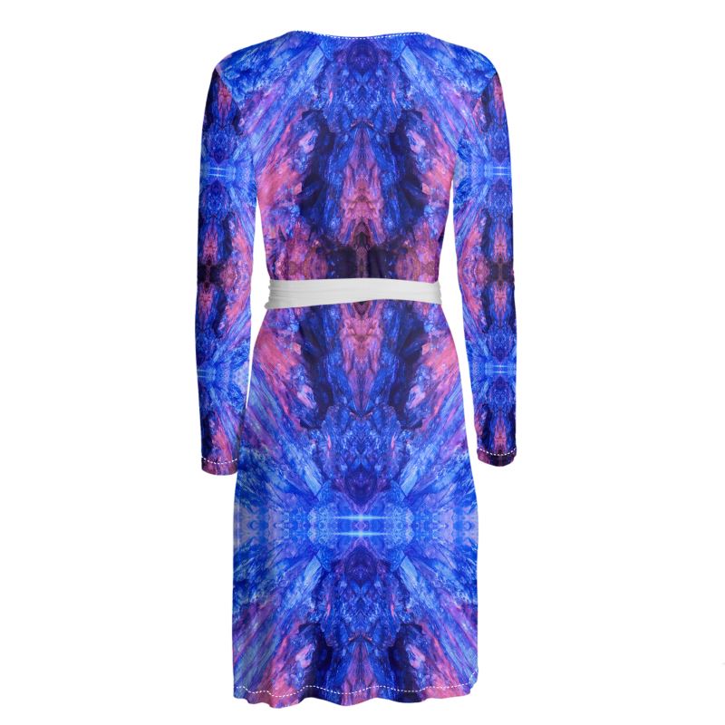 Wrap Dress: KYANITE, Fluorescent, Black Mt. , North Carolina, USA, EX Hatley, Original Color Version 1
