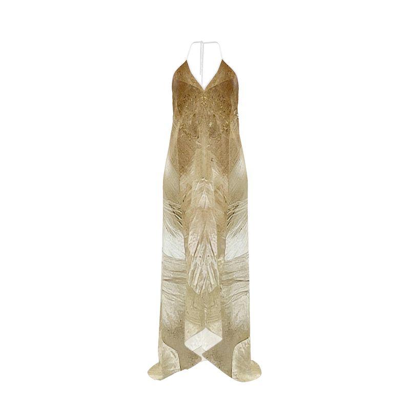 Halterneck backless dress: Calcite, Sokolovskoe Iron Mine, Rudny, Kostanay Region, Kazakhstan