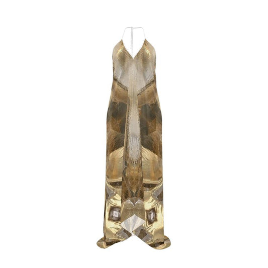Halterneck backless dress: Calcite, Sokolovskoe Iron Mine, Rudny, Kostanay Region, Kazakhstan