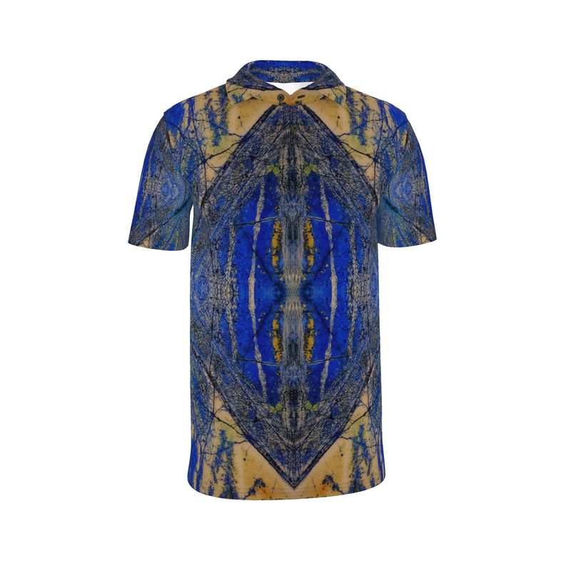 Men's Polo Shirt:  Azurite and Malachite, Siberia, Russia