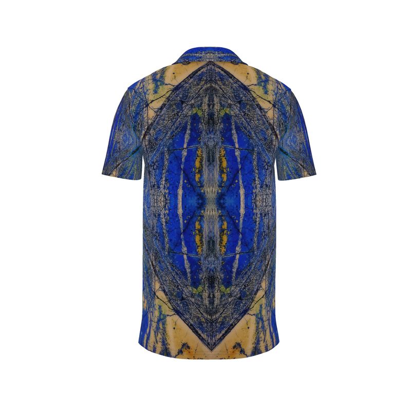 Men's Polo Shirt:  Azurite and Malachite, Siberia, Russia