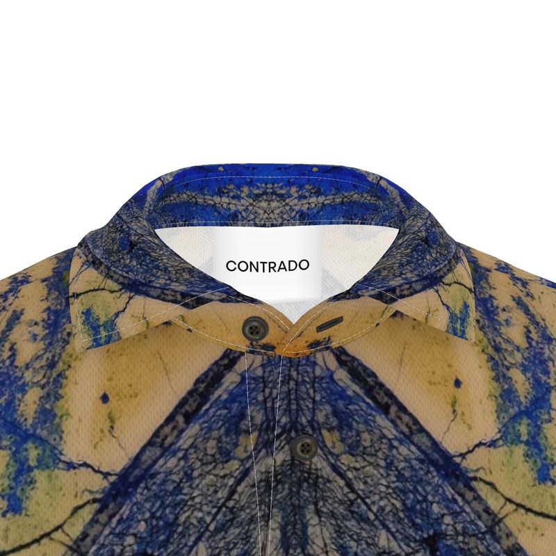 Men's Polo Shirt:  Azurite and Malachite, Siberia, Russia