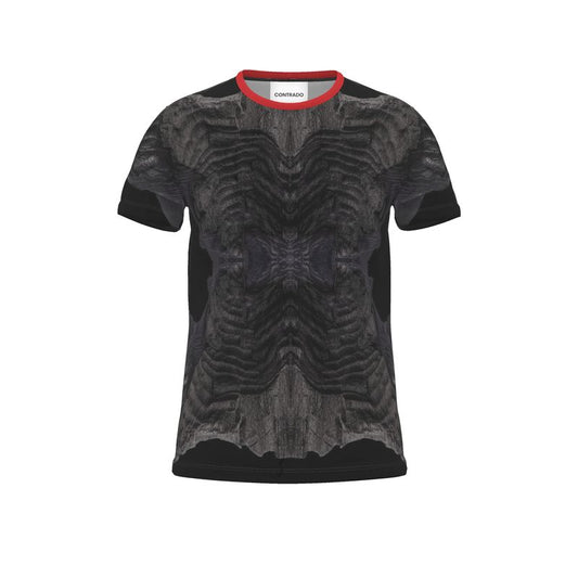 Cut and Sew All Over Print T-Shirt:  Charcoal, 50,000 Year Old from Lava