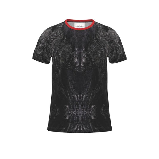 Cut and Sew All Over Print T-Shirt: Charcoal formed approximately 50,000 years ago when lava from a Washington State volcano engulfed tree, carbonizing it.