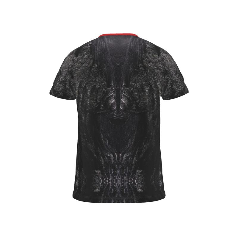 Cut and Sew All Over Print T-Shirt: Charcoal formed approximately 50,000 years ago when lava from a Washington State volcano engulfed tree, carbonizing it.