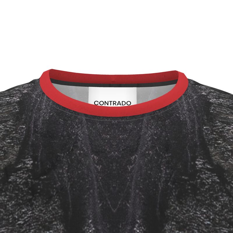 Cut and Sew All Over Print T-Shirt: Charcoal formed approximately 50,000 years ago when lava from a Washington State volcano engulfed tree, carbonizing it.