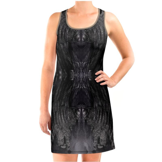 Halter Dress: Charcoal formed approximately 50,000 years ago when lava from a Washington State volcano engulfed tree, carbonizing it.
