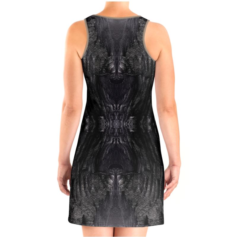 Halter Dress: Charcoal formed approximately 50,000 years ago when lava from a Washington State volcano engulfed tree, carbonizing it.