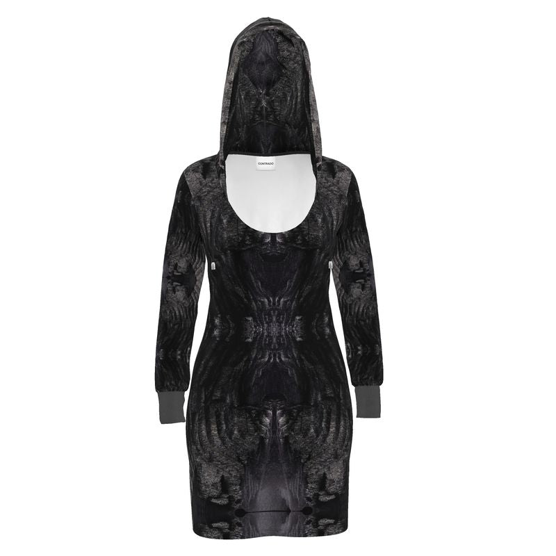Hoodie Dress: Charcoal formed approximately 50,000 years ago when lava from a Washington State volcano engulfed tree, carbonizing it.