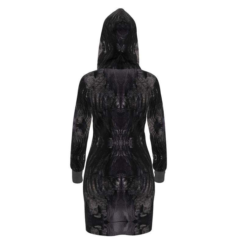Hoodie Dress: Charcoal formed approximately 50,000 years ago when lava from a Washington State volcano engulfed tree, carbonizing it.