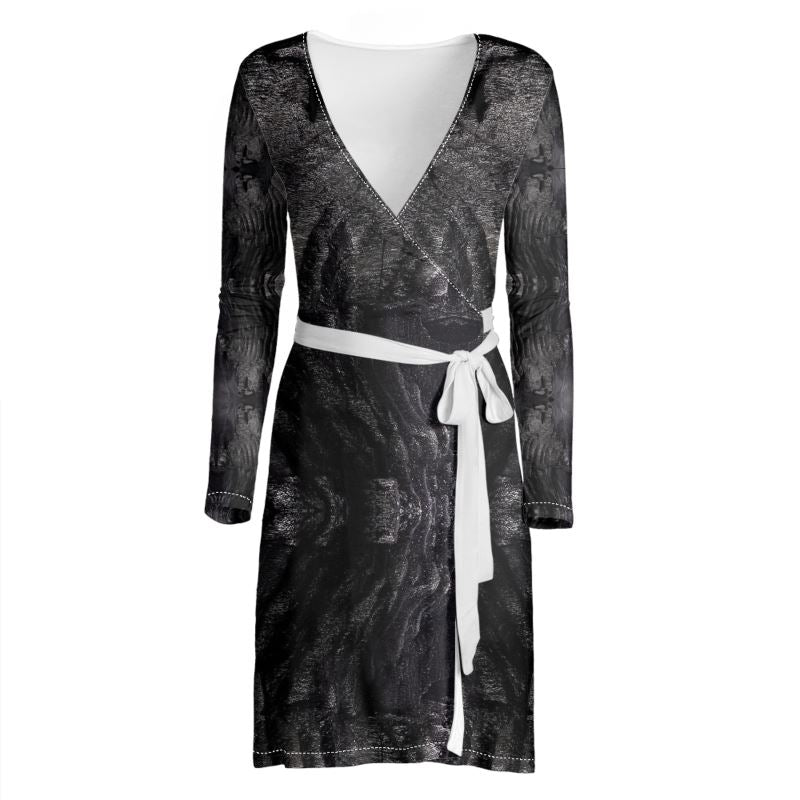 Wrap Dress: Charcoal formed approximately 50,000 years ago when lava from a Washington State volcano engulfed tree, carbonizing it.