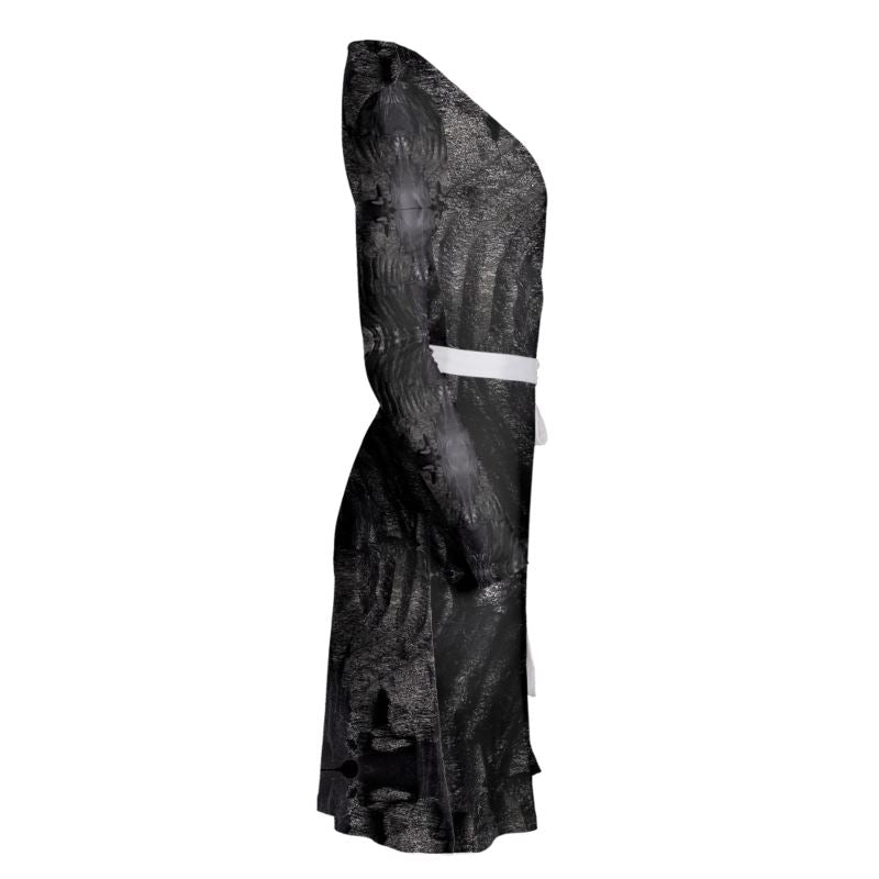 Wrap Dress: Charcoal formed approximately 50,000 years ago when lava from a Washington State volcano engulfed tree, carbonizing it.