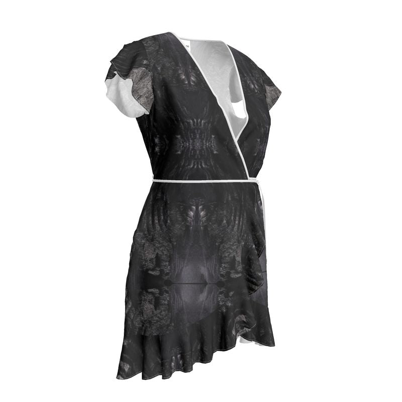 Tea Dress:Charcoal formed approximately 50,000 years ago when lava from a Washington State volcano engulfed tree, carbonizing it.