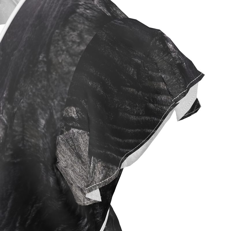 Tea Dress:Charcoal formed approximately 50,000 years ago when lava from a Washington State volcano engulfed tree, carbonizing it.