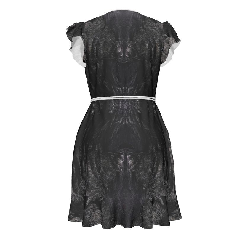 Tea Dress:Charcoal formed approximately 50,000 years ago when lava from a Washington State volcano engulfed tree, carbonizing it.