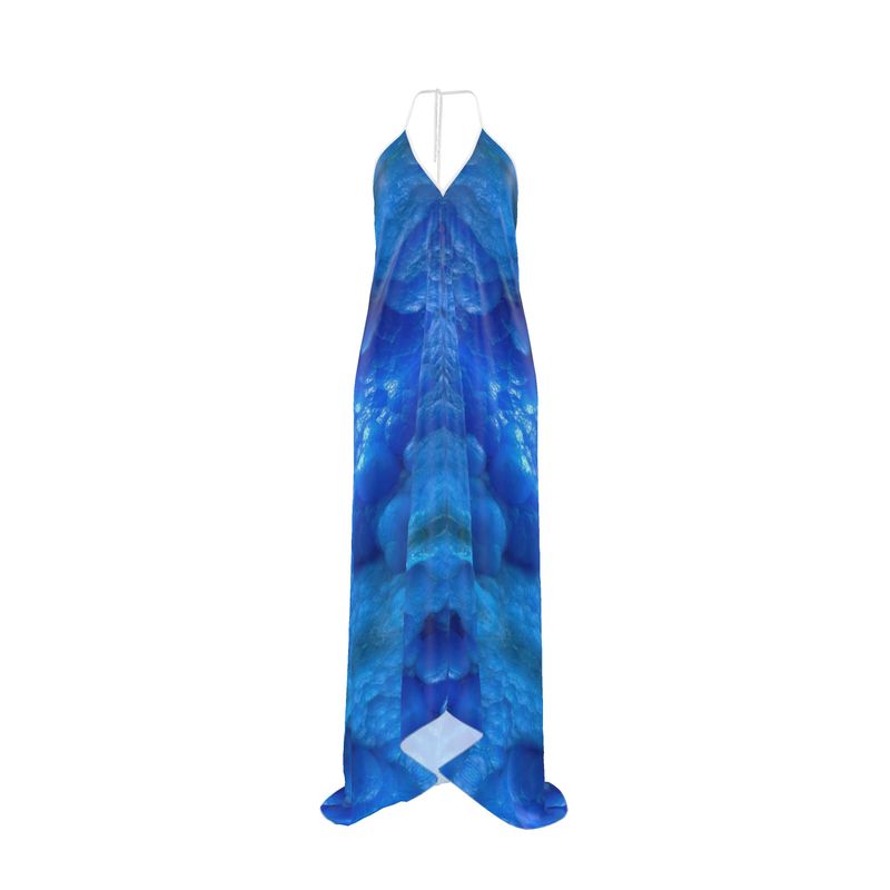 Halterneck backless dress: Hemimorphite, China, Ex John Veevart