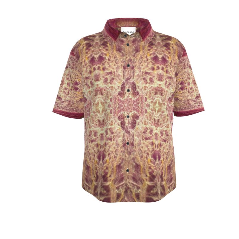 Mens Short Sleeve Shirt: Lepdolite, Twin Crystal , Brazil