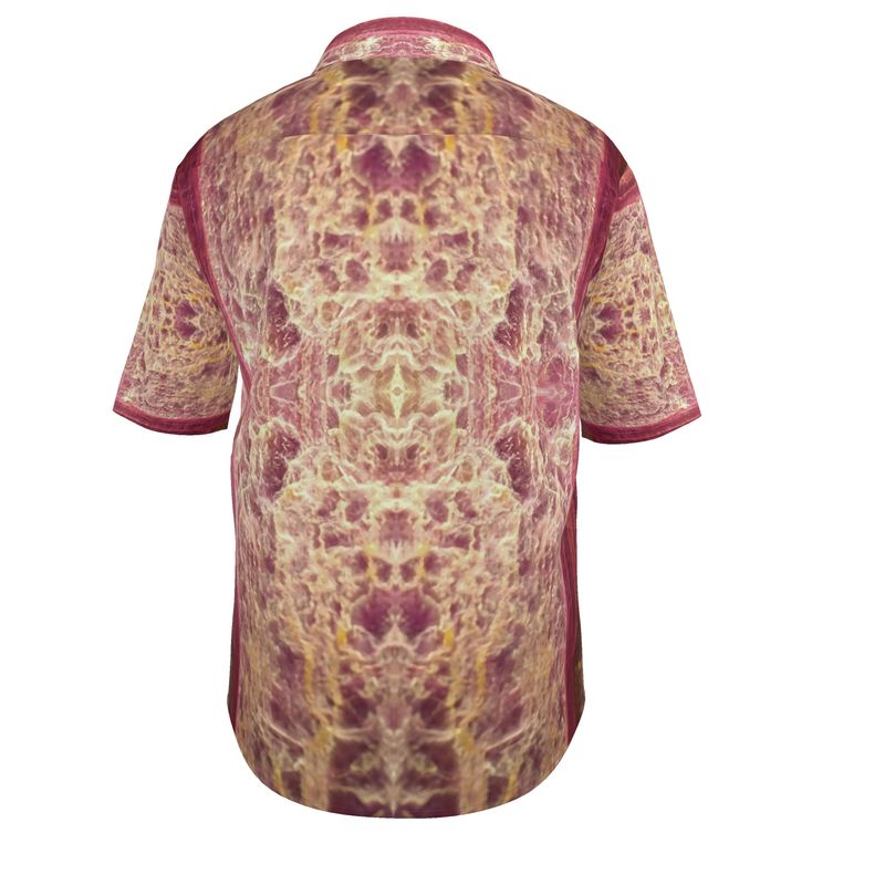 Mens Short Sleeve Shirt: Lepdolite, Twin Crystal , Brazil