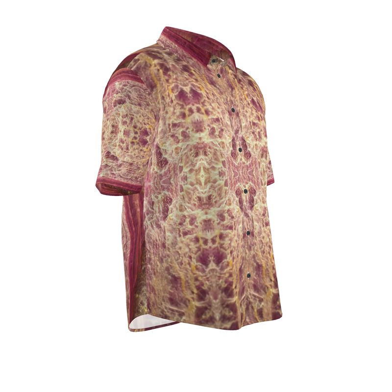 Mens Short Sleeve Shirt: Lepdolite, Twin Crystal , Brazil